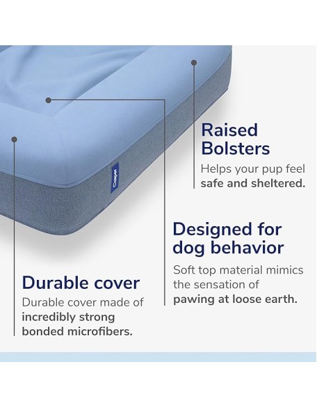 Dog Bed, Plush Memory Foam, Small, Blue
