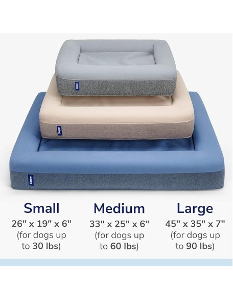Dog Bed, Plush Memory Foam, Small, Blue