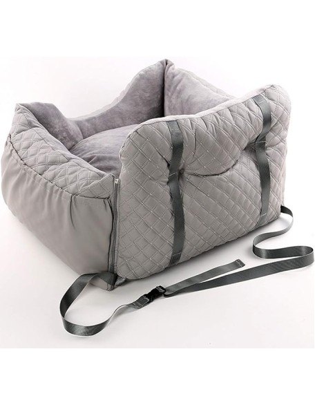Dog Car Seat Puppy Booster Seat Detachable Non-Slip Dog Travel Car Carrier Bed Safety Seats with Storage Pocket and Clip-On Safety Leash with Removable Washable Cover for Small Dogs Or Cats