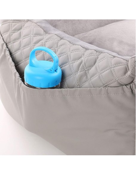 Dog Car Seat Puppy Booster Seat Detachable Non-Slip Dog Travel Car Carrier Bed Safety Seats with Storage Pocket and Clip-On Safety Leash with Removable Washable Cover for Small Dogs Or Cats