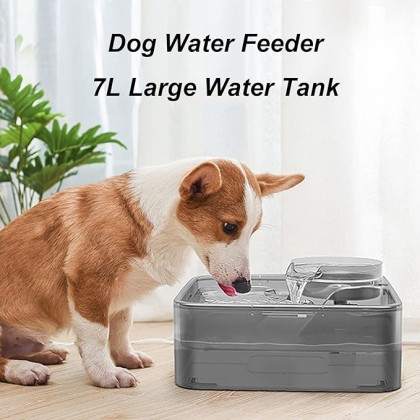 Dual-Tier Pet Fountain, Automatic Dog/Cat Water Fountain with Large Capacity, Pet Water Dispenser Drinking Water for Cats Dogs Multiple Animals