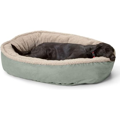ComfortFill-Eco Fleece Wraparound Dog Bed - Soft Dog Beds with 360-Degree Support for Small, Medium, Large Dogs, Basil - S