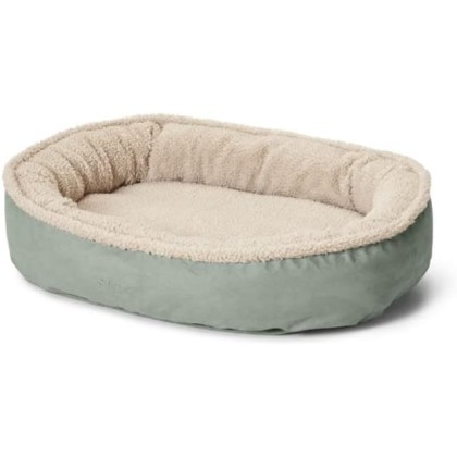 ComfortFill-Eco Fleece Wraparound Dog Bed - Soft Dog Beds with 360-Degree Support for Small, Medium, Large Dogs, Basil - S