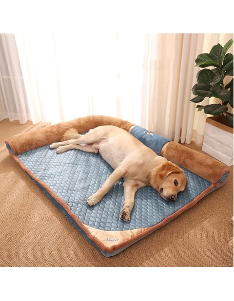 Cat and Dog Bed,Pet Deluxe Orthopedic Dog Bed,with Removable Washable Cover, with Anti-Slip Bottom,Orthopedic Dog Bed and Mattress Mat for Dog Crate, Bolster Dog Beds (Size : 100 * 80 * 14.5cm)