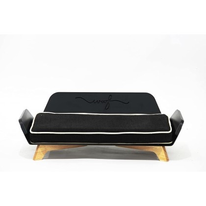 VOFF The Mat Black Dog Sofa/Bed | Memory Foam Cushion | Removable and Washable Cover | Pet Furniture for Small/Medium Pets