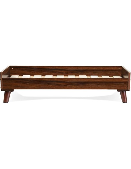 Elevated Dog Bed Frame for 40" x 32" XL Dog Beds, Easy Assembly - Mid-Century Modern Bed Frame - Walnut, Jumbo/XL