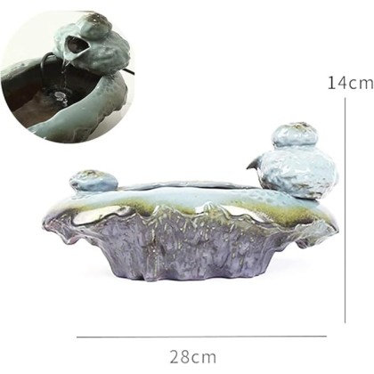 Ceramics Cat Water Fountain for Drinking w/Silent Pump 1.2L Automatic Circulation Pet Water Dispenser for Cat and Small Dogs