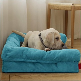 Large Orthopedic Dog Bed with Egg FoamSupport, Dog Bed with Bolster Washable Removable Cover with Zipper and Non-Slip Bottom Bolster, Dog Sofa Bed,XL