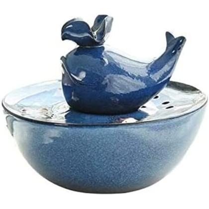 Fountain Ceramic Cat Fountain Automatic Pet Water Drinking Fountain Pet Water Dispenser with Adjustable Water Flow, Filter, Super Quiet, Great for Cats and Small Dogs Pet Water Dispenser (Blue)
