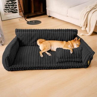Dog Bed for Medium Large Dogs - Orthopedic Dog Sofa with Removable Washable Cover and Anti-Slip Bottom, Supportive Foam Pet Couch Bed (Dark Grey, XXL)