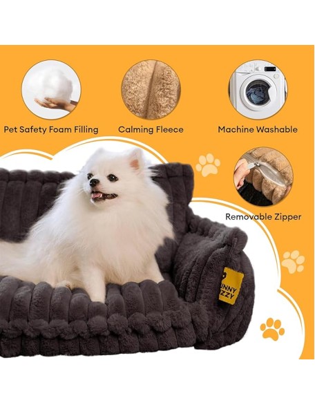 Dog Bed for Medium Large Dogs - Orthopedic Dog Sofa with Removable Washable Cover and Anti-Slip Bottom, Supportive Foam Pet Couch Bed (Dark Grey, XXL)