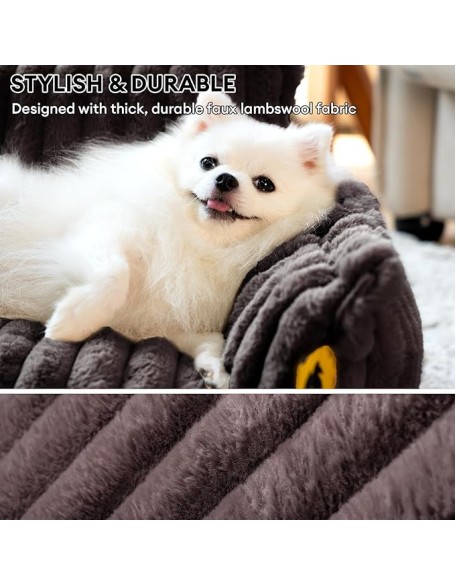 Dog Bed for Medium Large Dogs - Orthopedic Dog Sofa with Removable Washable Cover and Anti-Slip Bottom, Supportive Foam Pet Couch Bed (Dark Grey, XXL)