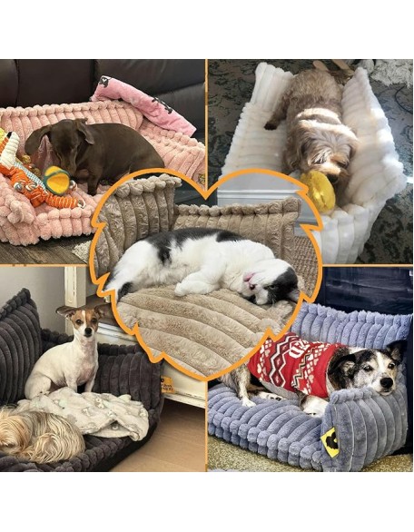 Dog Bed for Medium Large Dogs - Orthopedic Dog Sofa with Removable Washable Cover and Anti-Slip Bottom, Supportive Foam Pet Couch Bed (Dark Grey, XXL)