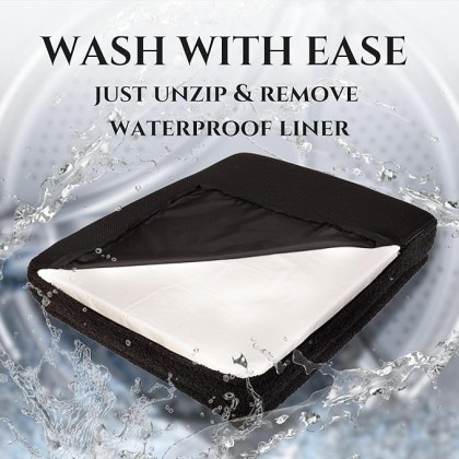 Luxury Boucle Orthopedic Memory Foam Dog Bed with Waterproof Liner and Machine Washable Cover (Bone, Small 29"x23"x6")