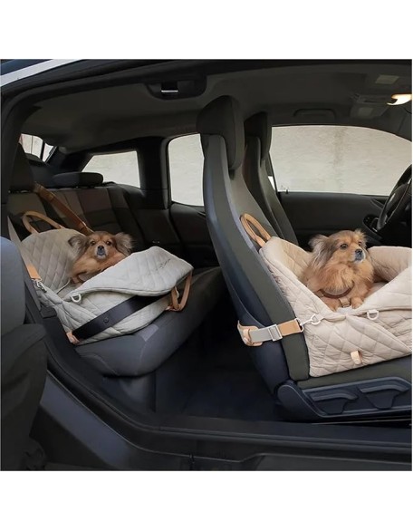 Dog Carrier Handbag Luxury Car Seat Pet Travel Bed for Small Dogs Cat Portable Washable Puppy Carrier Tote Safety Pet Booster(MS,S 44x22x34cm)