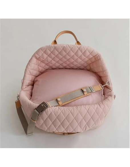 Dog Carrier Handbag Luxury Car Seat Pet Travel Bed for Small Dogs Cat Portable Washable Puppy Carrier Tote Safety Pet Booster(MS,S 44x22x34cm)