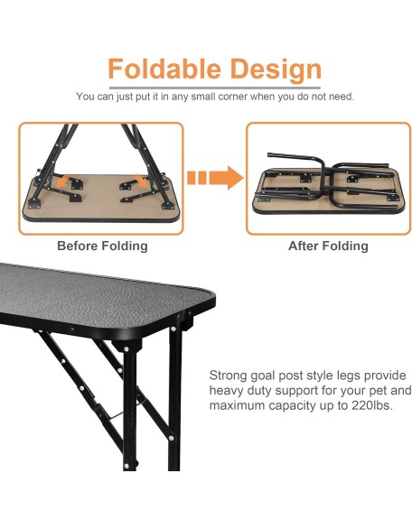 32-Inch Pet Dog Grooming Table, Foldable Pet Drying Table